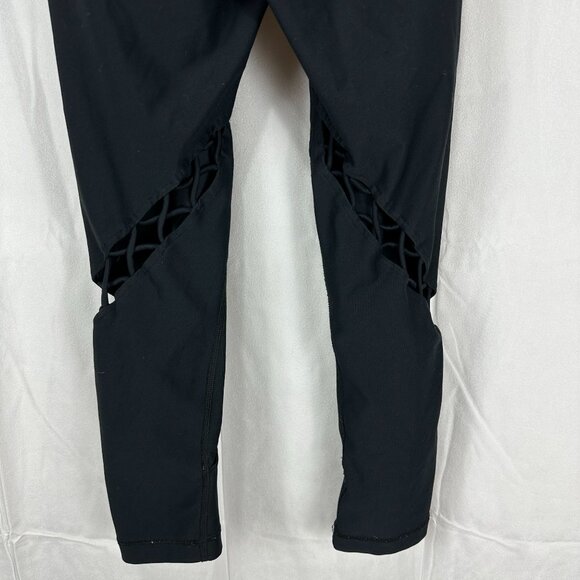 90 Degree By Reflex Black High-Waist Mesh Detail Leggings Size XS - Picture 3 of 6
